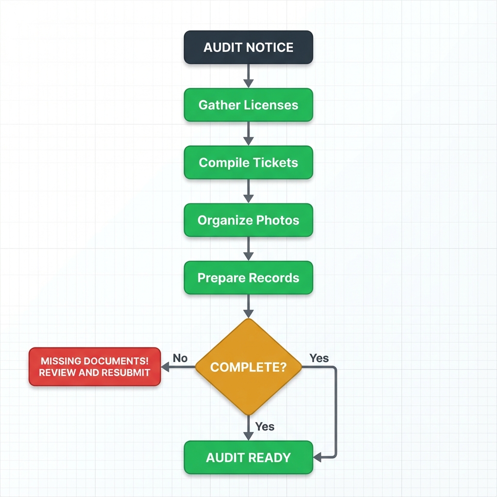 Compliance audit preparation flowchart