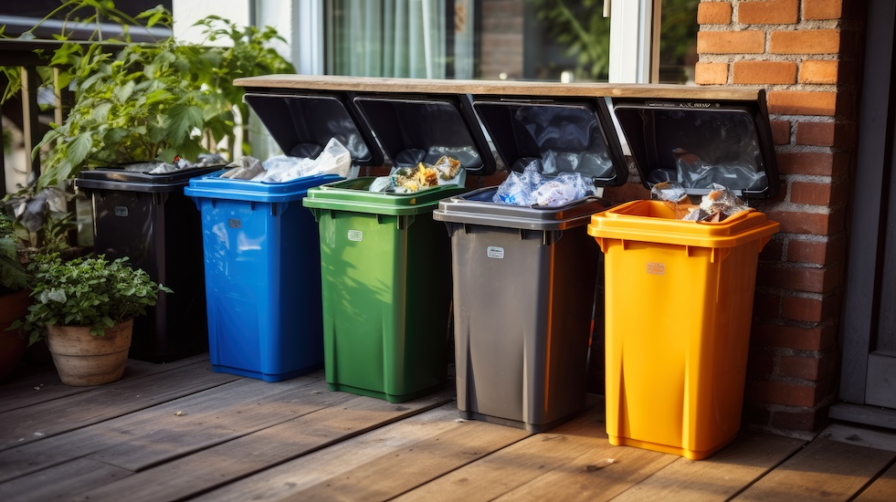 Waste separation bins